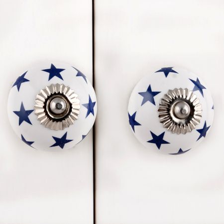 Navy Blue Star Cabinet Knob